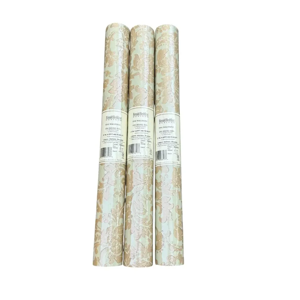 Ronald Redding Designs Fine Wallpaper Damask Gold Washable Style One Roll $153